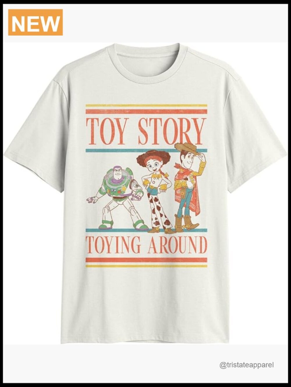 Toy Story Retro Adult T-Shirt Buzz Woody Jessie Poster Tee